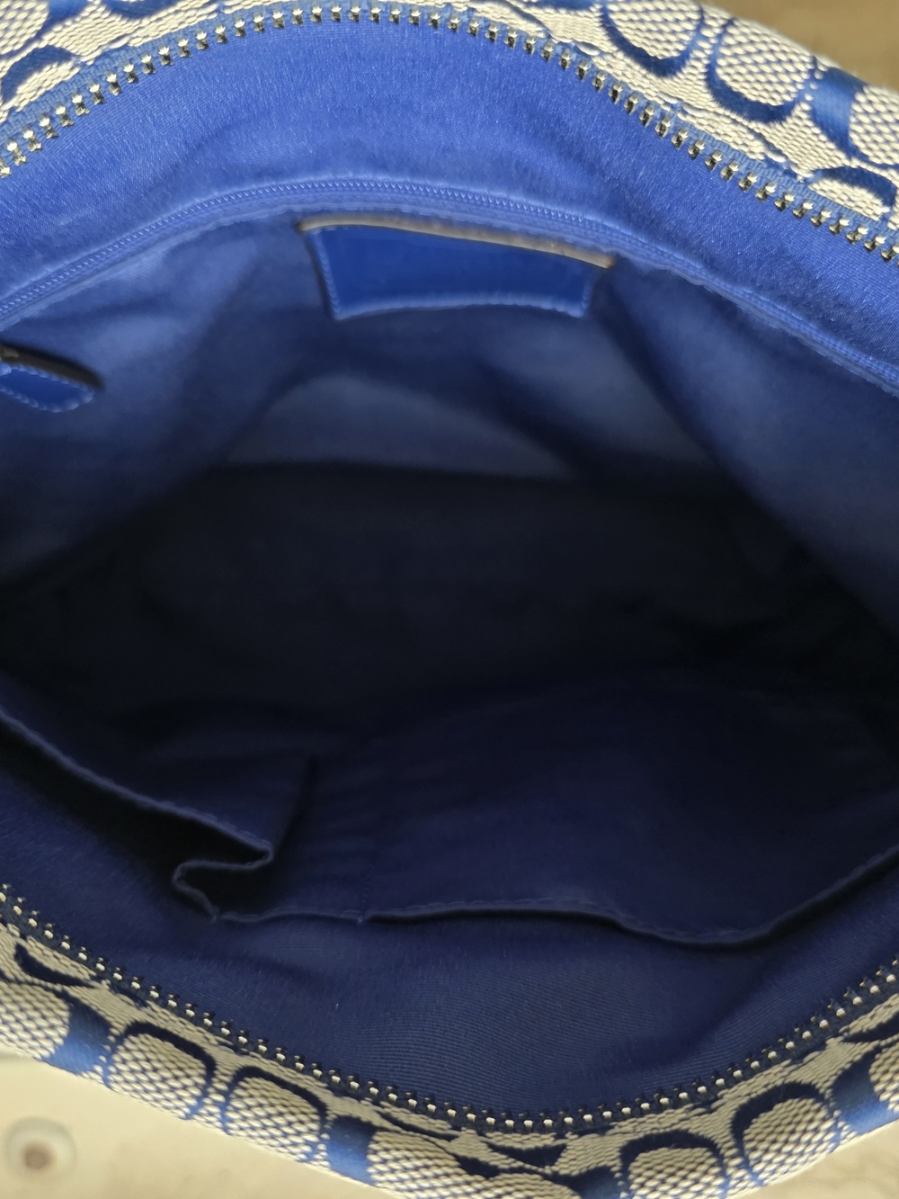Coach Signature Stripe Tote Blue Jacquard Y2K Shoulder Bag - Picture 11 of 14